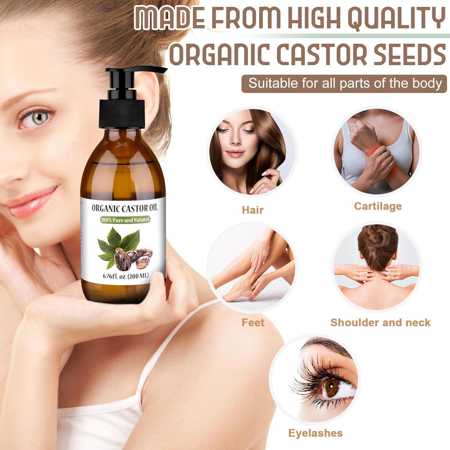 Organic Castor Oil for Lashes, Brows, Nails | Hair Growth Support