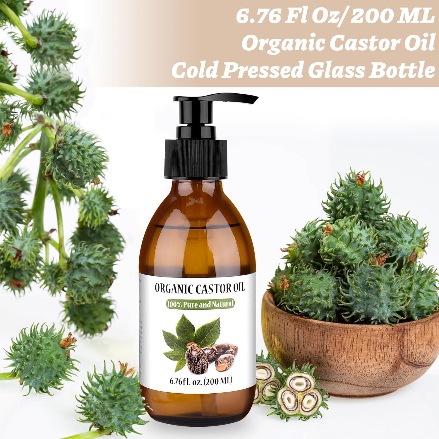 Bio-Rizinusöl 7fl oz kaltgepresst Wimpern Augenbrauen Nägel Haar Körper