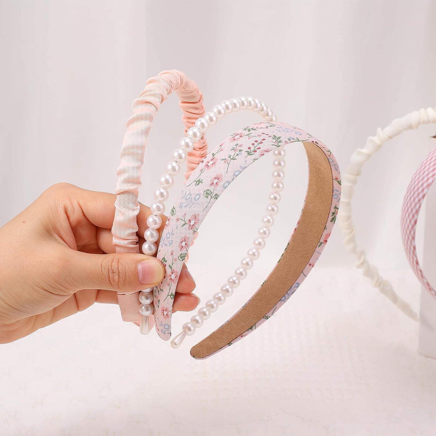 7-teiliges Modisches Stirnband-Set für Damen Mädchen - Rutschfest Glitzernd