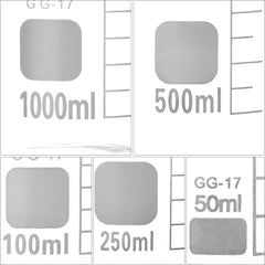 Glas Bechergläser Set 5 Messbecher 50ml 1000ml Chemie Küche