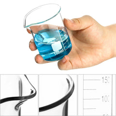 Glas Becherglas Set 50ml - 1000ml Labor Küche Chemie Messbecher