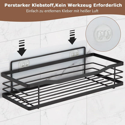 Duschablage ohne Bohren Edelstahl 2 Stück Schwarzes