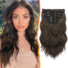 35cm Wellige Braun Synthetische Clip-in Haarverlängerung 5PCs