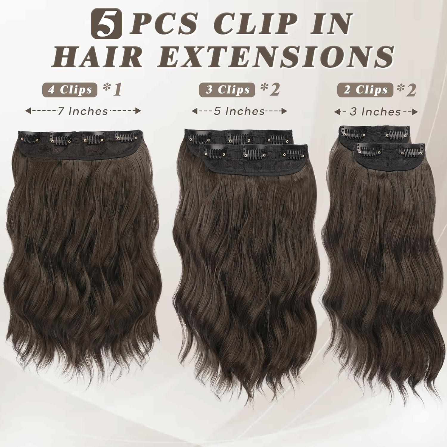 Clip in Extensions 35cm Wellige Synthetische
