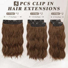 Clip in Extensions Brünett 35cm Wellig | 5PCs Dickes