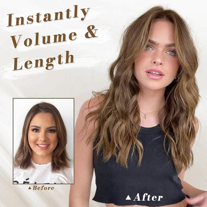 Clip in Extensions 5PCs Wellige Haarverlängerung Brünett 35cm Extensions