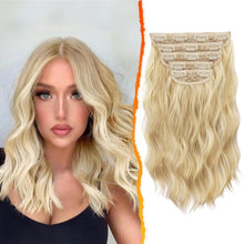 Wellige Blond Clip-In Haarverlängerung 35cm 5-teilig