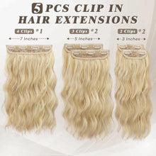 Clip in Extensions 35cm Blond Wellige Haarverlängerung 5PCs