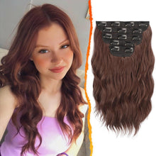 Clip in Extensions Wellige Kastanien Haarverlängerung 35cm