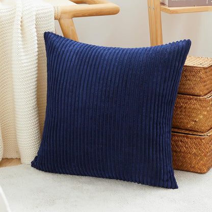 Topfinel Kissenbezüge 50x50 Blau Kordsamt 2er Set
