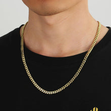 Herren Edelstahl Panzerkette mit Diamantschliff, 14K