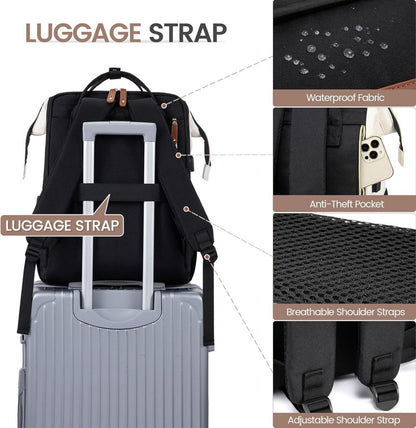 Laptop-Rucksack Damen 17.3 Zoll Schulrucksack Mädchen Wasserdicht Uni Business