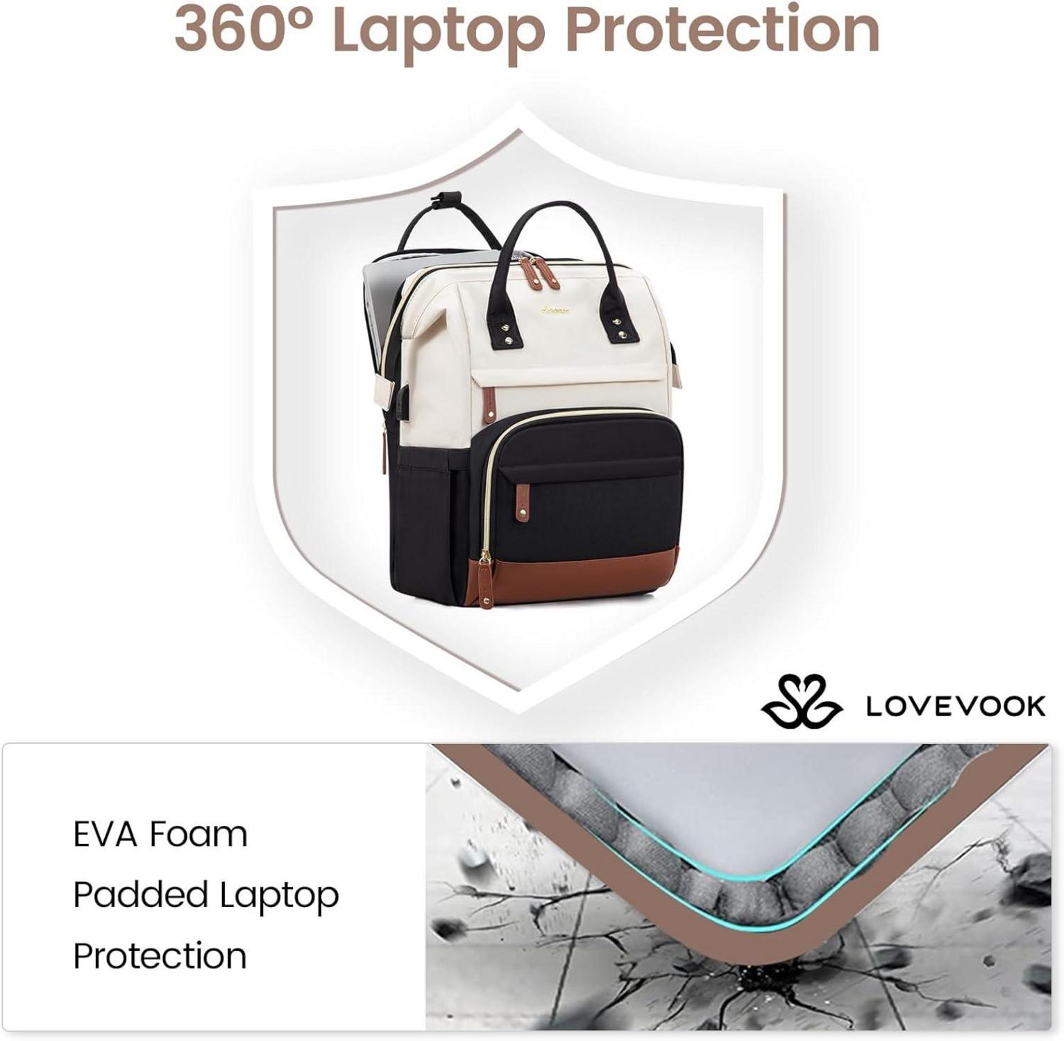 Laptop-Rucksack Damen 17.3 Zoll Schulrucksack Mädchen Wasserdicht Uni Business