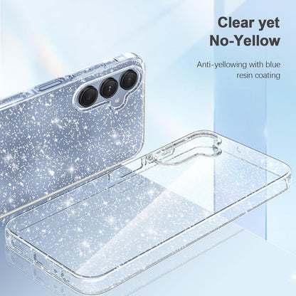 Glitzer Handyhülle Samsung Galaxy A25 5G + 2 SchutzfolienTRANSPARENT