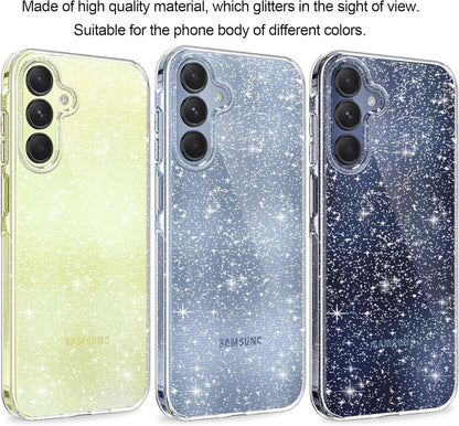 Klare Glitzer Handyhülle Samsung A25 5G +2 Schutzfolien
