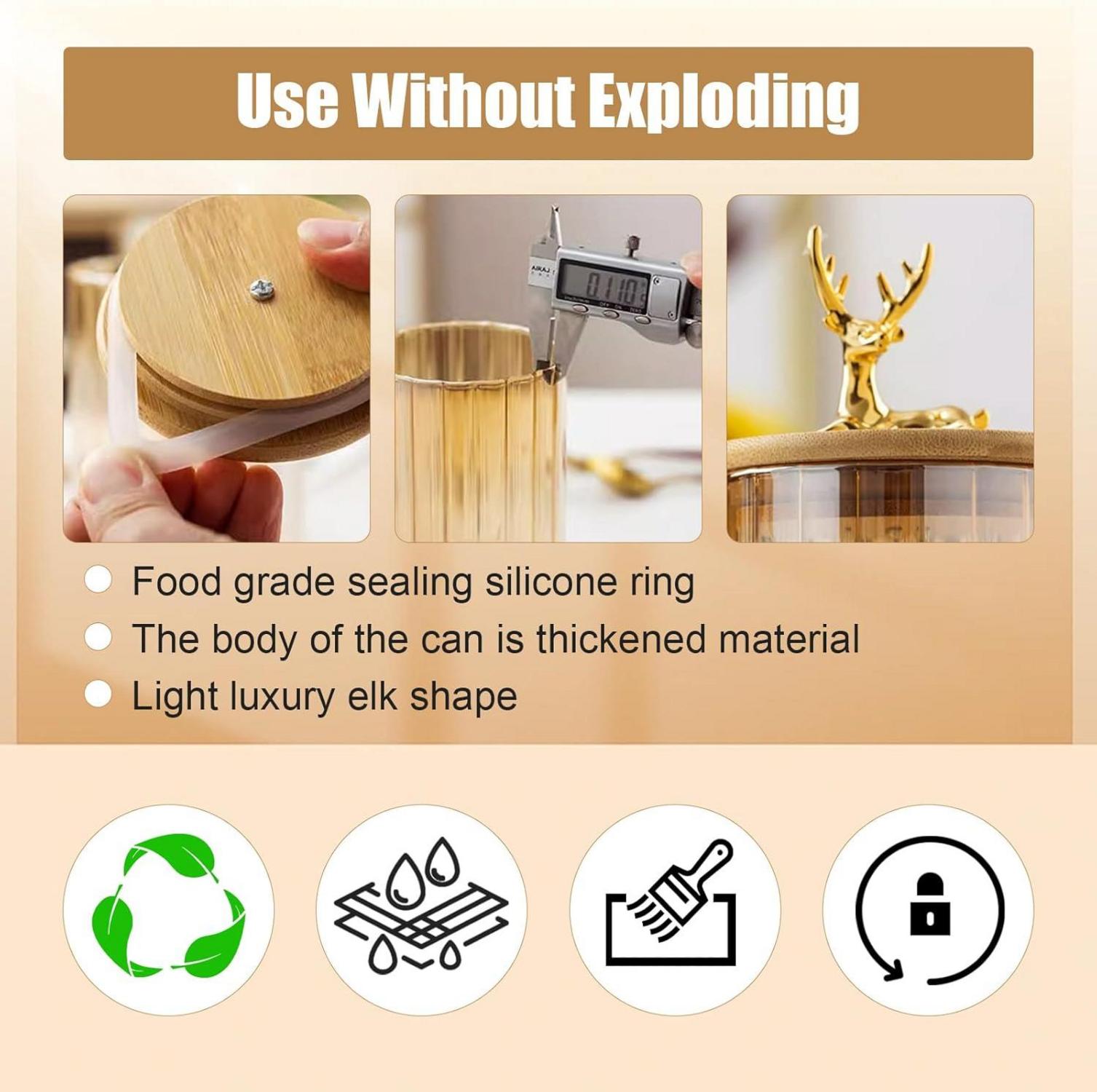 Vorratsgläser mit Deckel 4.6L | 5er Set Große Glasbehälter für Küche