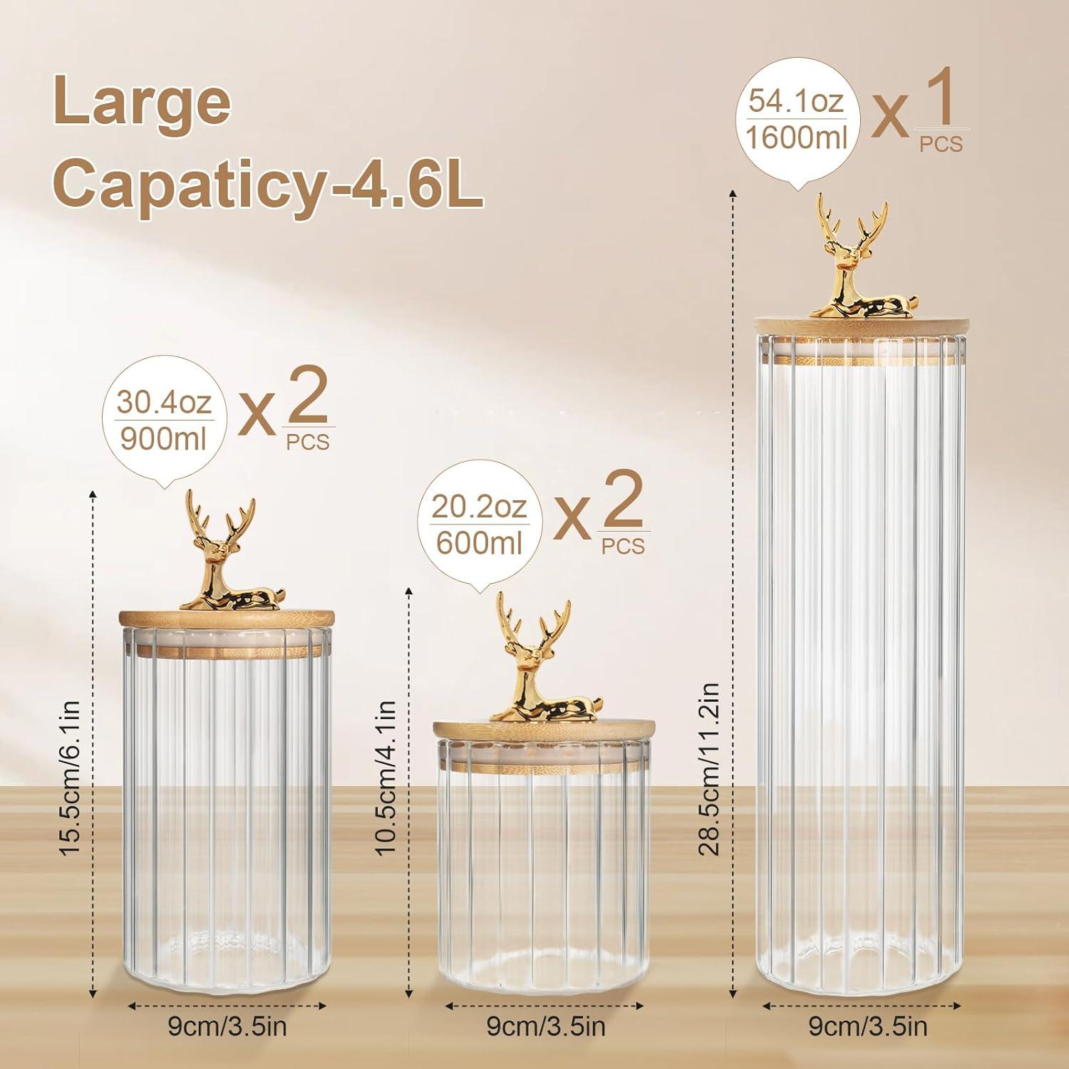 Vorratsgläser mit Deckel 4.6L 5er Set Küchengläser Spaghetti Müslispender