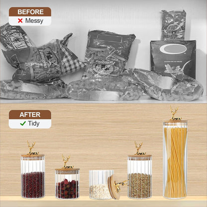 Vorratsgläser mit Deckel 4.6L | 5er Set Große Glasbehälter für Küche