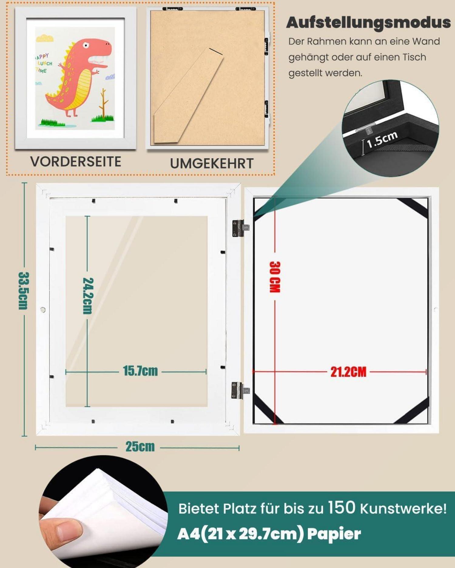 Kinder Bilderrahmen a4 Kunstfotorahmen Befüllbarer Klapprahmen