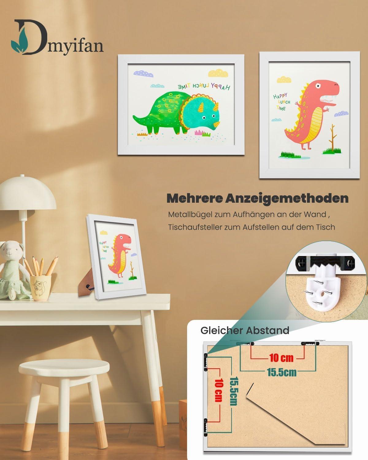 Kinderbilderrahmen A4 weiß, Kunstfotorahmen 2er Set