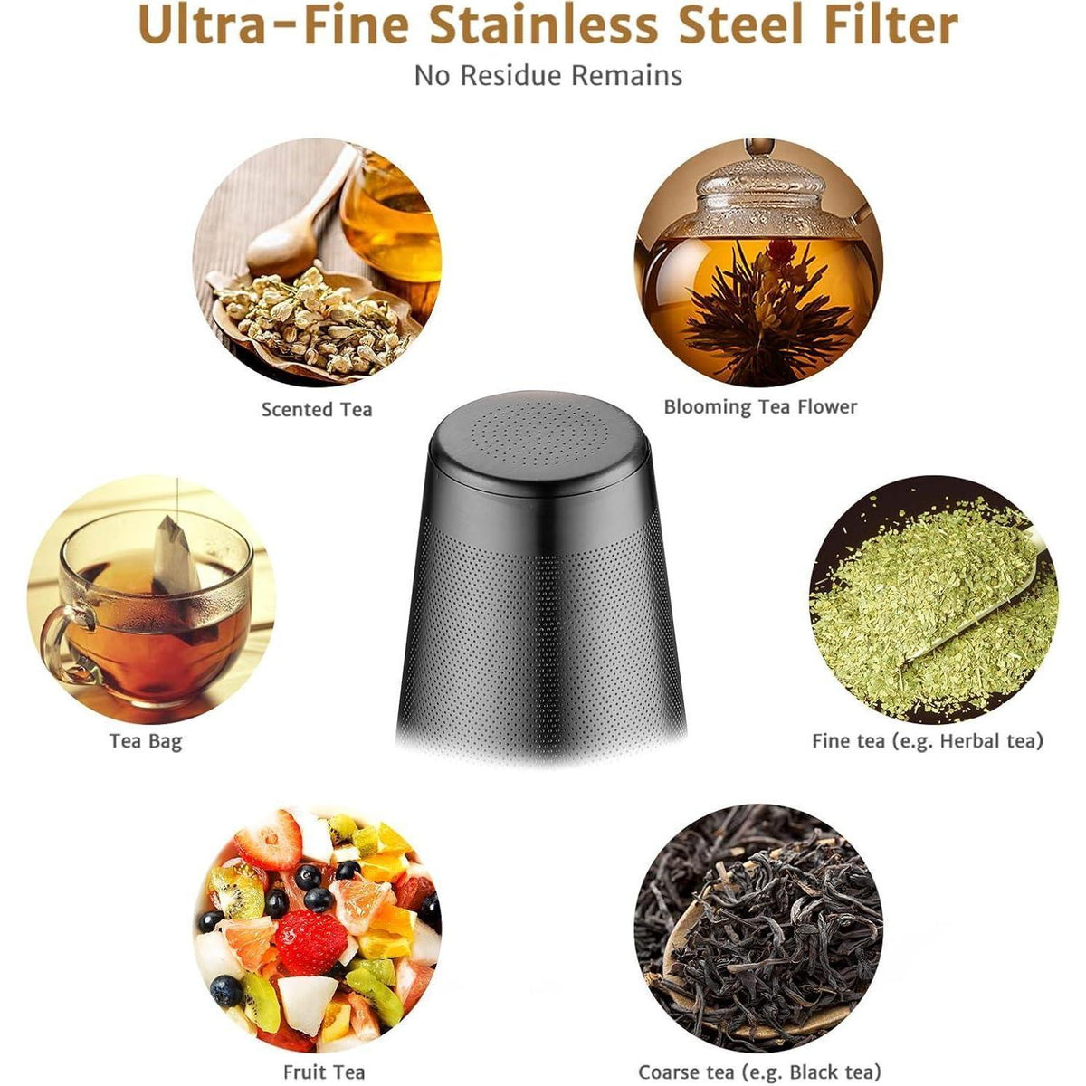 Teekanne Glas 1500ml mit Edelstahl-Teesieb, hitzebeständig
