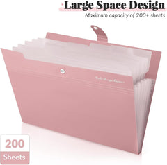 Dokumentenmappe A4 Organizer Fächer Kunststoff rosa 2