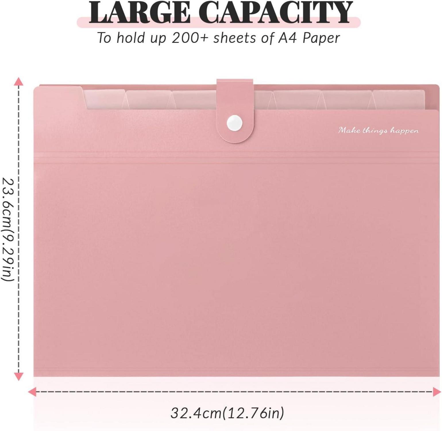 Dokumentenmappe A4 Organizer Mappen Ordner System Kunststoff rosa 2er Pack