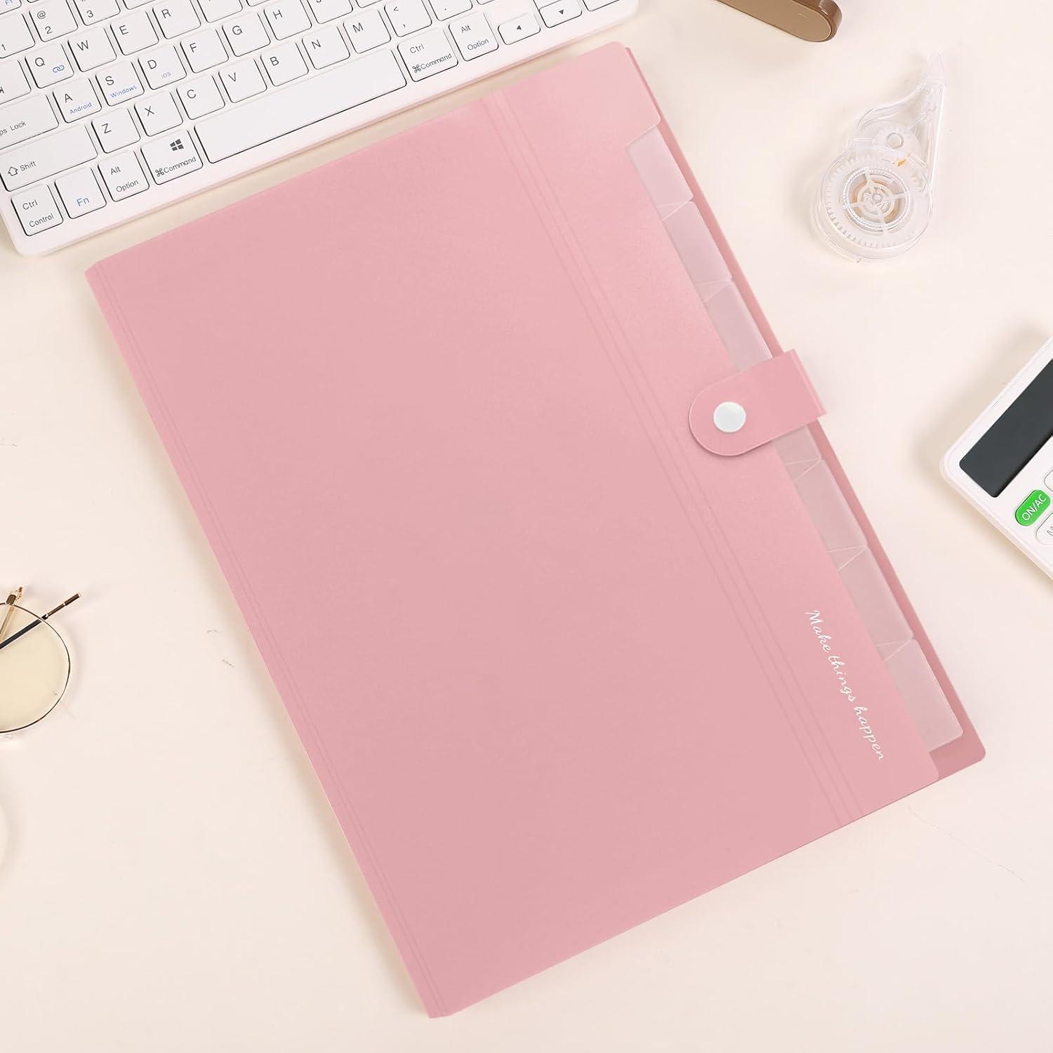 KONVINIT Dokumentenmappe A4 Organizer Kunststoff 2er-Set Rose