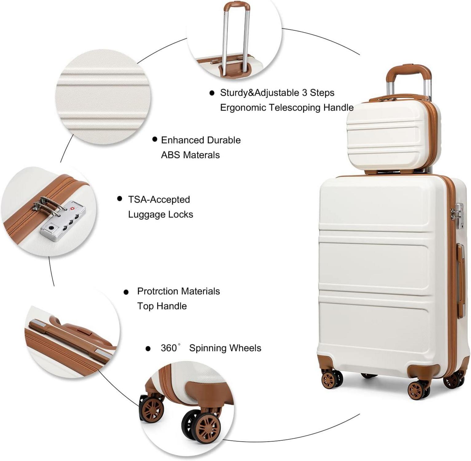 KONO 6tlg Kofferset Reisekoffer Gepäcksets Beautycase