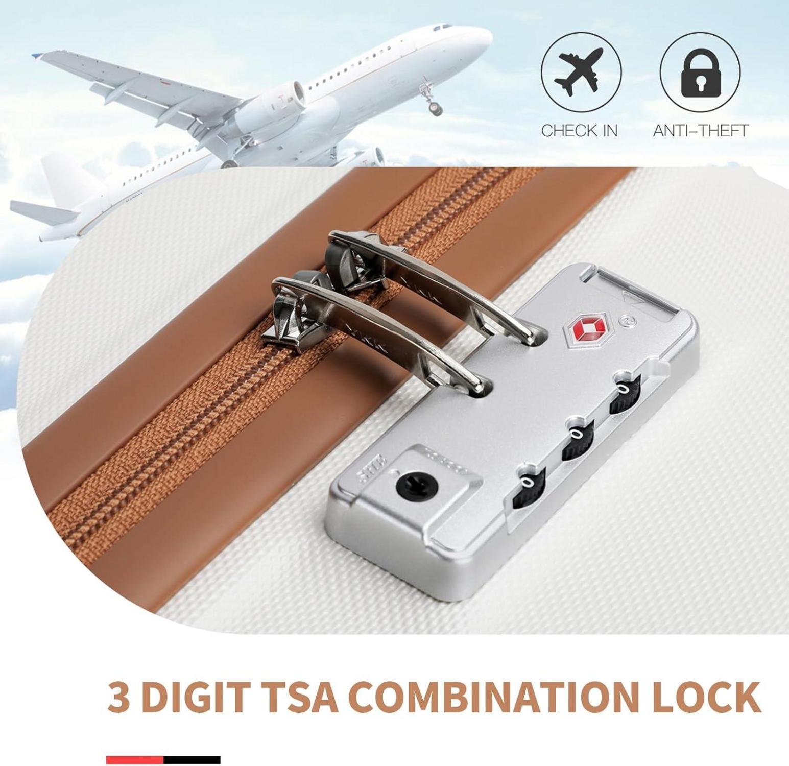 KONO Kofferset 6-tlg. mit TSA-Schloss, Spinner-Räder, Hartschale