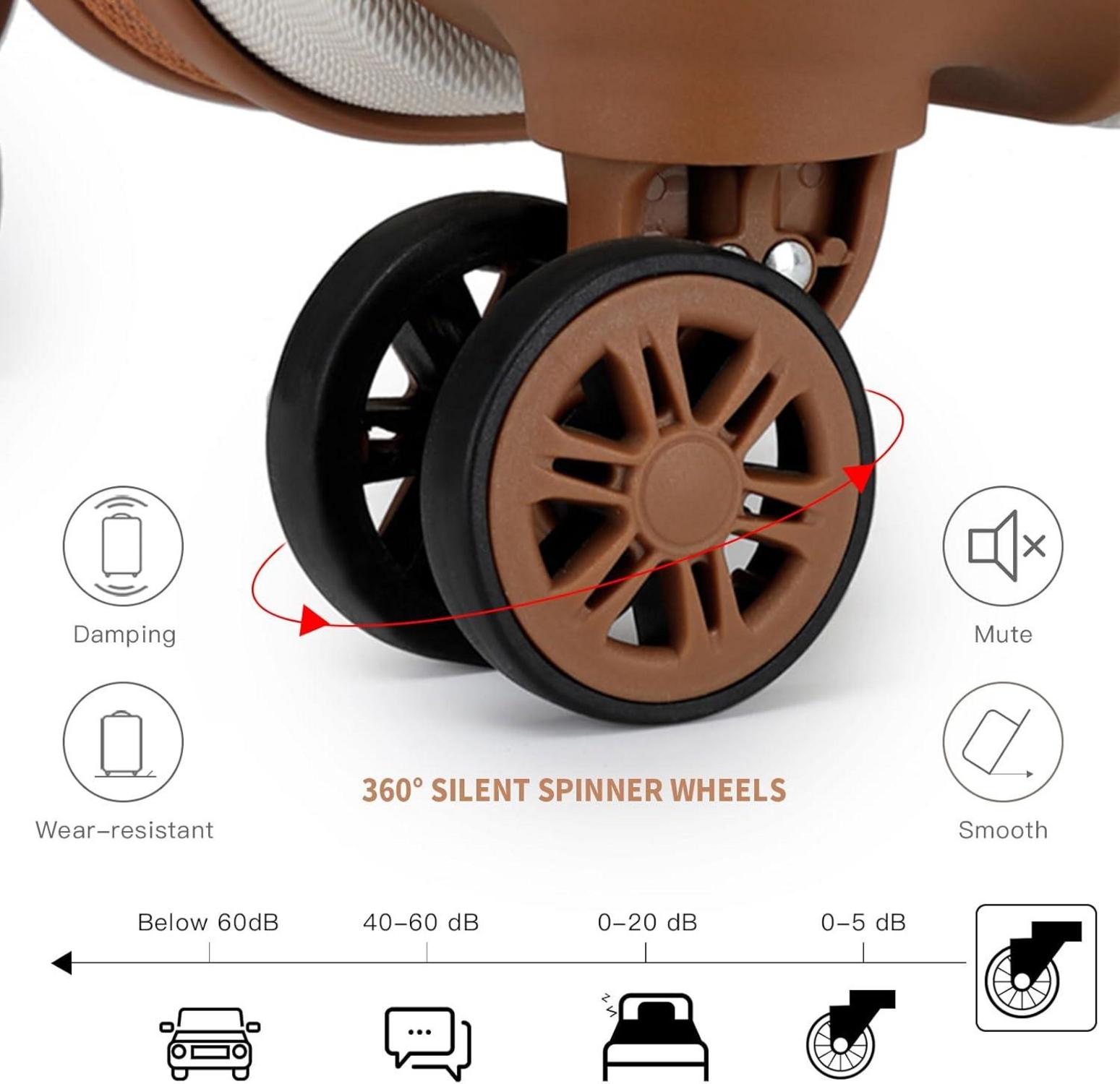 KONO Kofferset 6tlg Reisekoffer Handgepäck Beautycase