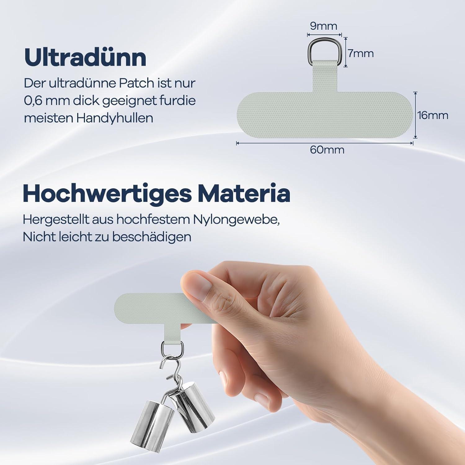 Caslord Handykette Universal für alle Smartphones mit 2 Universelles Pad -Grey Grau