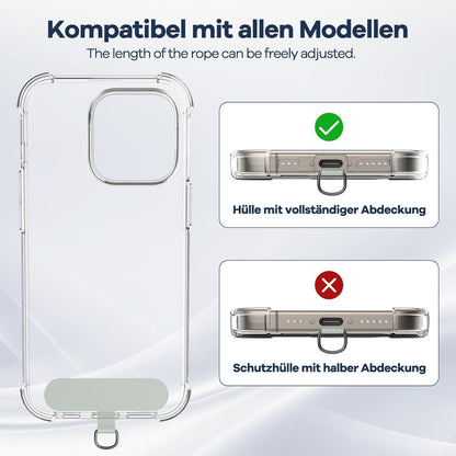Caslord Handykette Universal für alle Smartphones mit 2 Universelles Pad -Grey Grau