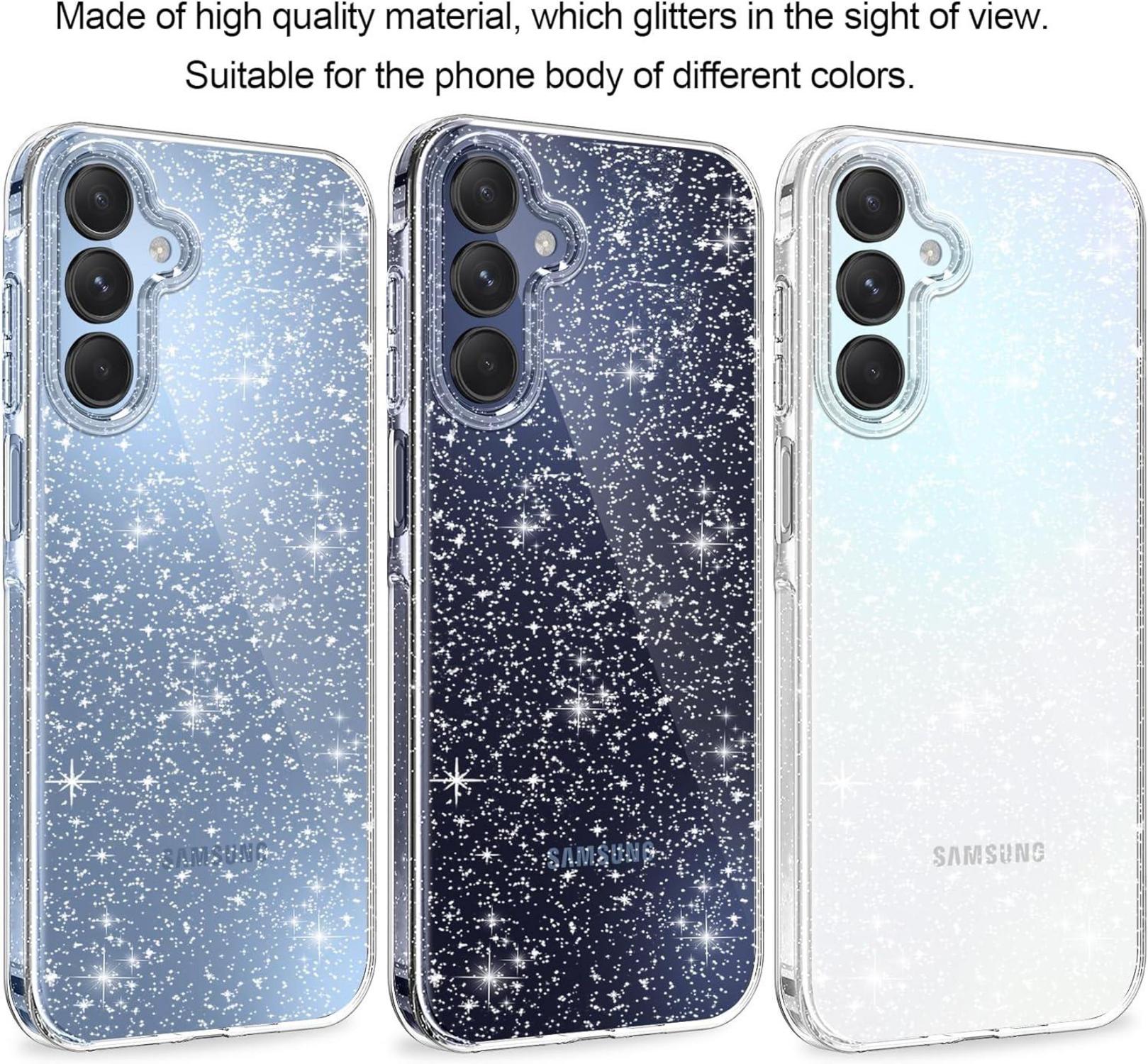 Glitzer Handyhülle für Samsung Galaxy A15 4G/5G mit Schutzfolie