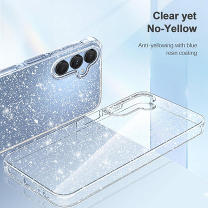 Klar Glitzer Handyhülle Samsung Galaxy A15 4G 5G + 2 Schutzfolien