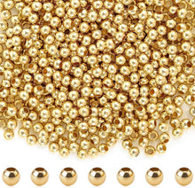 Perlen Gold 3mm 600 Stück, DIY Schmuck Bastelset, 18K vergoldet