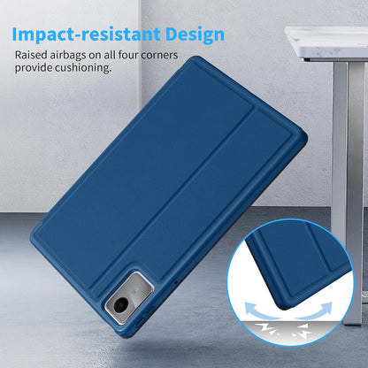 Lenovo Tab M11 TB330 2024 Hülle Stifthalter Folio Stand Meeresblau