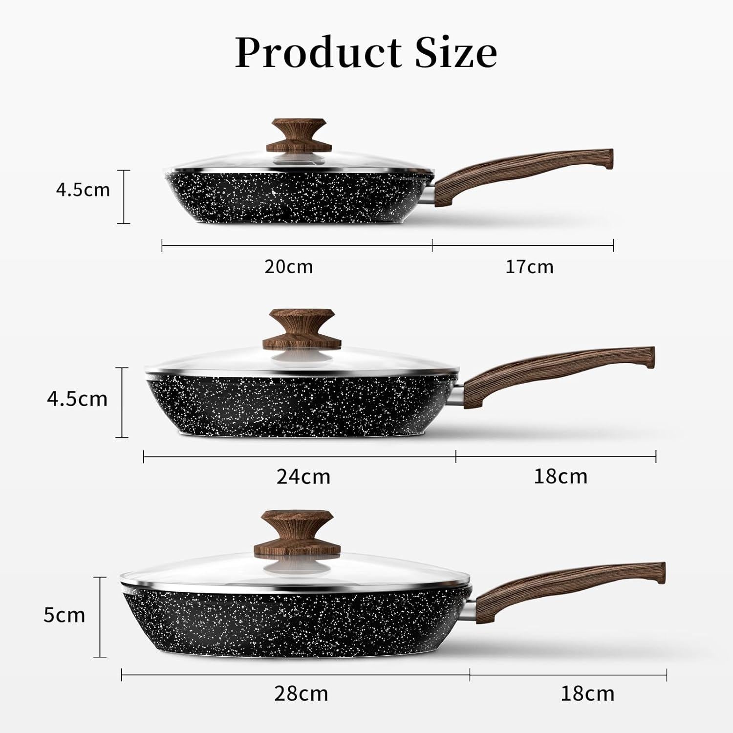 Innerwell Antihaft Bratpfanne 28 cm Induktion Schwarz