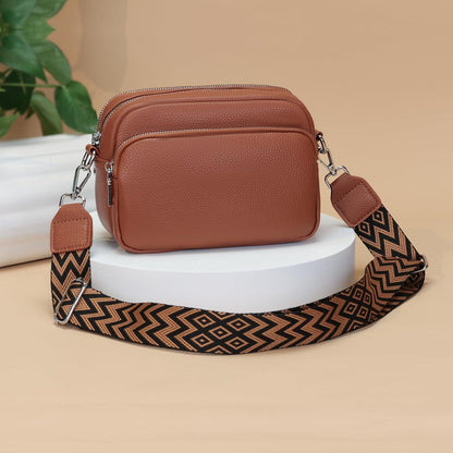 Umhängetasche Damen Klein Crossbody Veganes Leder Handtasche Braun