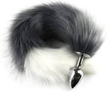 Edelstahl Analplug mit Fuchsschwanz Anal Perlen Butt Plug SM