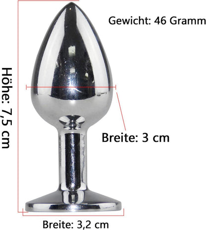 Edelstahl Analplug Fuchsschwanz Butt Plug Perlen Fox Tail SM Erotic
