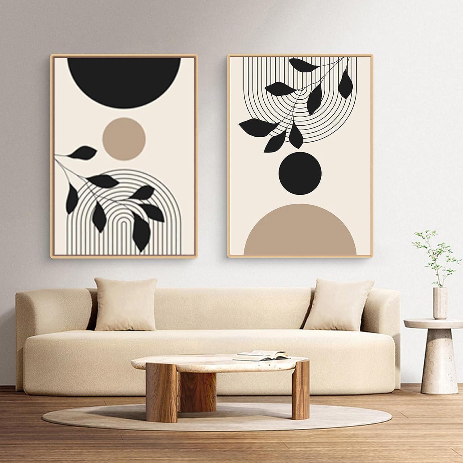Trayosin Moderne Poster Set Abstrakt Kunstdruck Bilder Wanddeko Wohnzimmer Schlafzimmer Boho Deko 50x70cm Schwarz