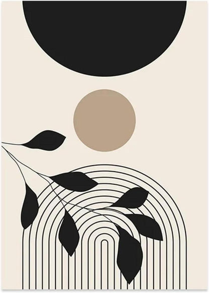 Trayosin Moderne Poster Set Abstrakt Kunstdruck Bilder Wanddeko Wohnzimmer Schlafzimmer Boho Deko 50x70cm Schwarz