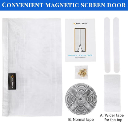 Fliegengitter Balkontür Magnet Insektenschutz 90x210cm Weiß Magnetverschluss