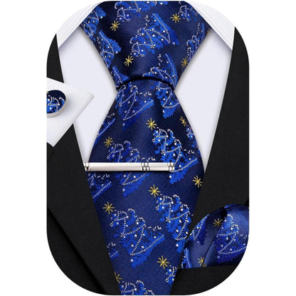 Barry.Wang Weihnachts Krawattenset Festliche Seidenmuster