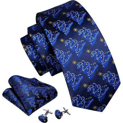 Barry.Wang Weihnachts Krawattenset Festliche Seidenmuster
