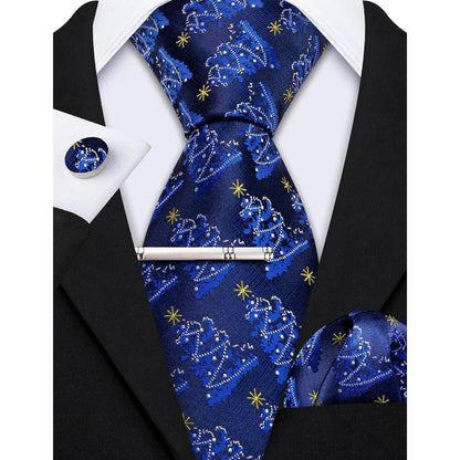 Barry.Wang Weihnachts Krawattenset Festliche Seidenmuster
