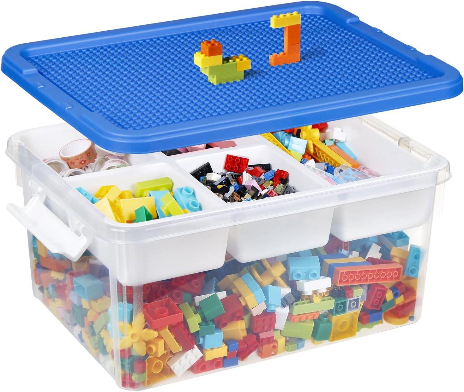Spielzeugkiste Aufbewahrungsbox Plastik Deckel Stapelbar Kinderzimmer