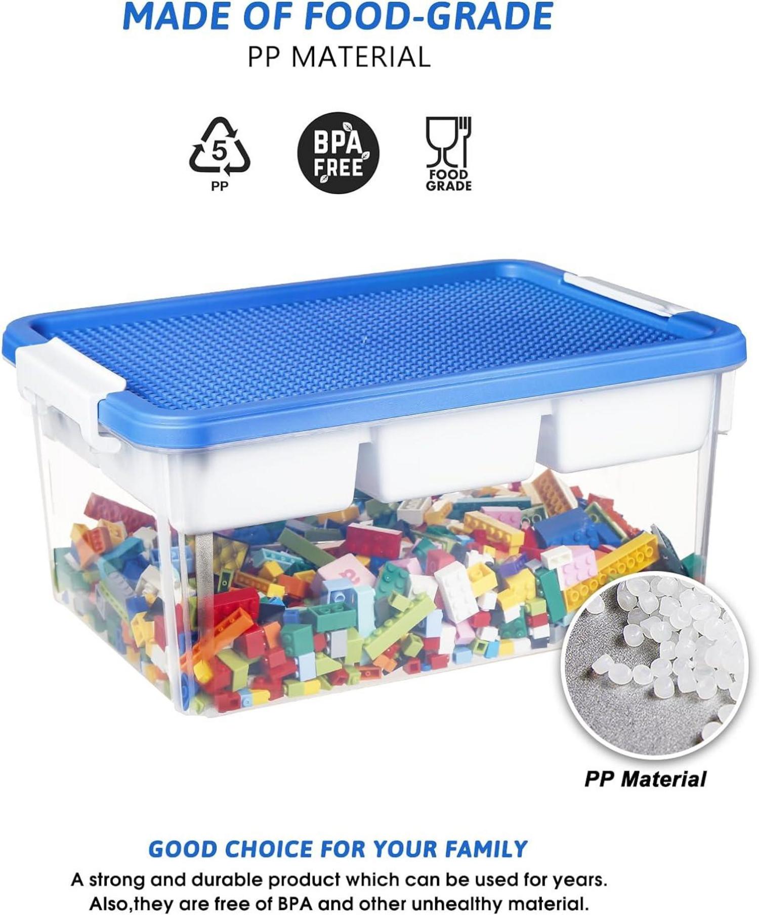 Spielzeugkiste Greentainer Stapelbar Aufbewahrungsbox Plastik Organizer Box Blau