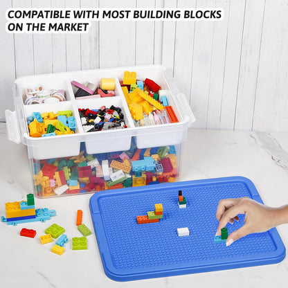 Spielzeugkiste Greentainer Stapelbar Aufbewahrungsbox Plastik Organizer Box Blau
